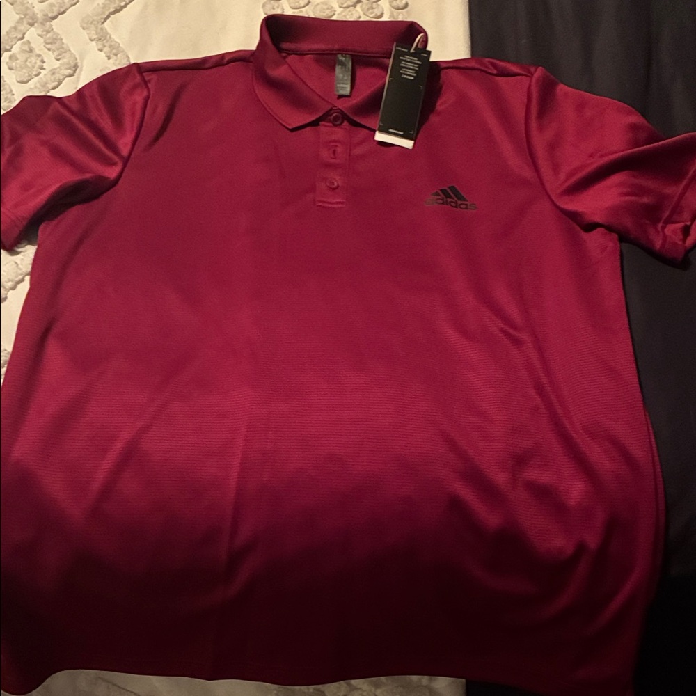 Adidas Men's Deep Red Polo Shirt
